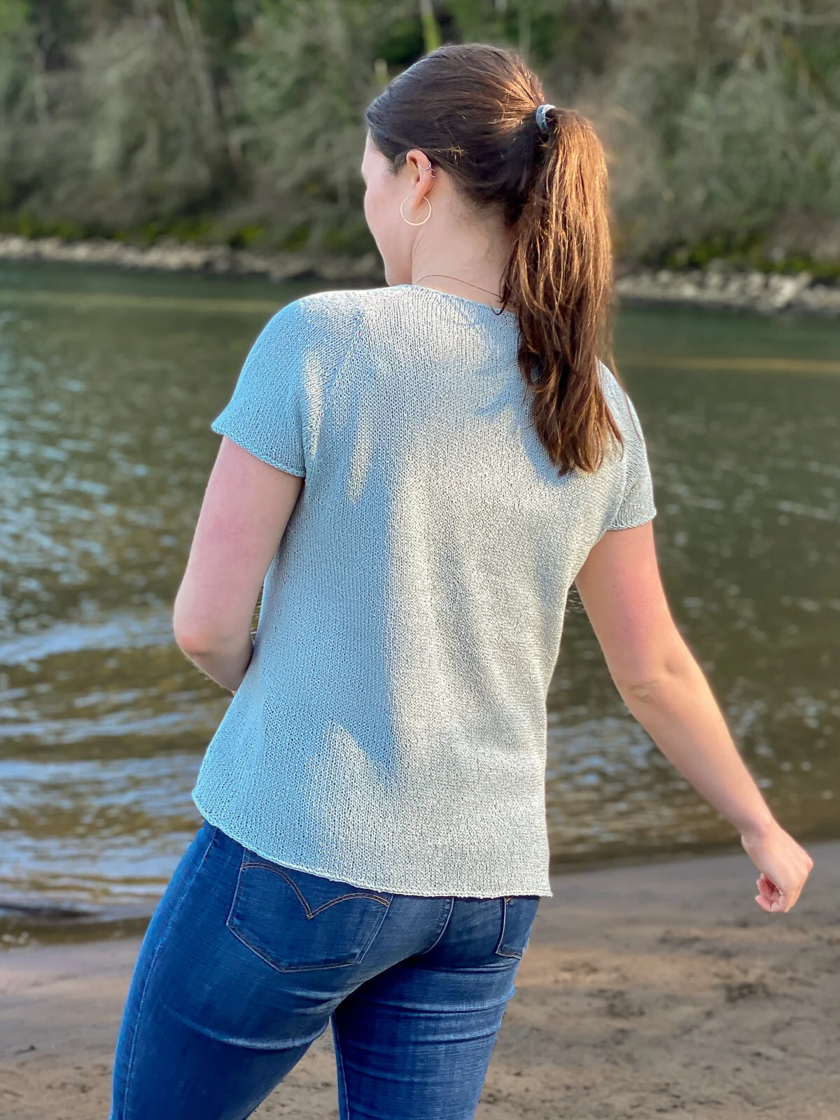 Kayle cotton back ribbon knit tee